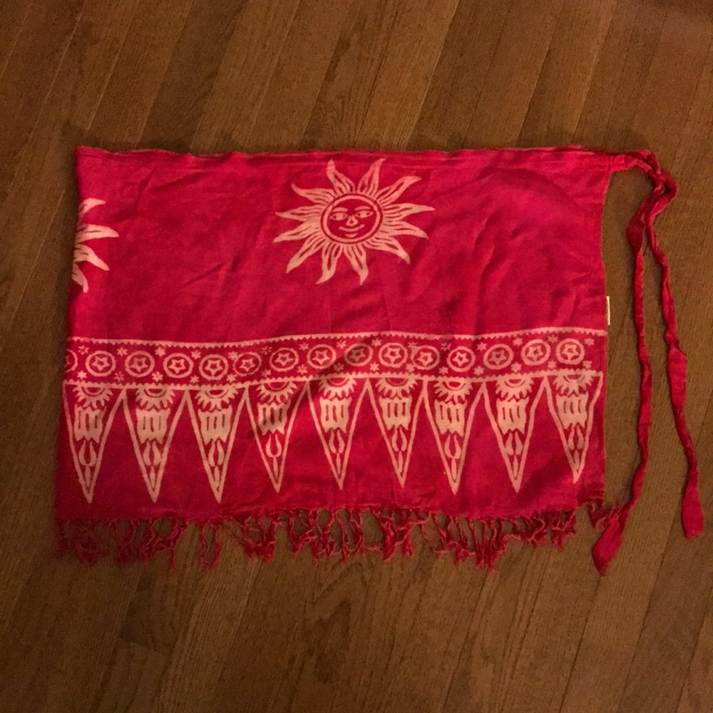 Hot pink wrap around mini skirt